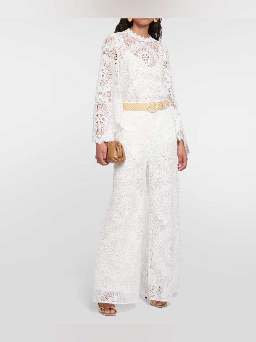 Zimmermann High-rise guipure lace pants
